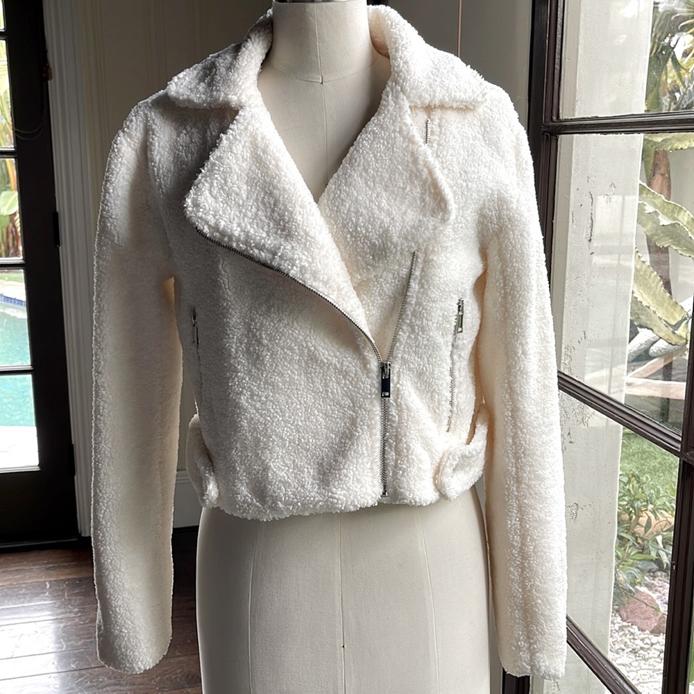 Faux shearling Moto jacket